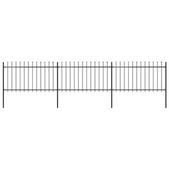 Cerca de Jardim vidaXL com topo em lanças 5,1x1 m aço preto - 1