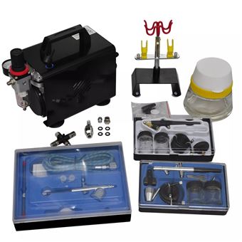 Conjunto de Compressor de Ar vidaXL com 3 Aerógrafos - 1