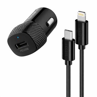 Carregador de Isqueiro USB PD 30W + Cabo Lightning 3A Accetel CC332B | Preto - 1