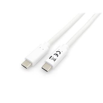 Cabo Usb Equip 128361 Cabo USB 3.2 Gen 1 C para C, M/M , 1,0 m, PD 60W, 5 Gbps, branco | Branco - 1