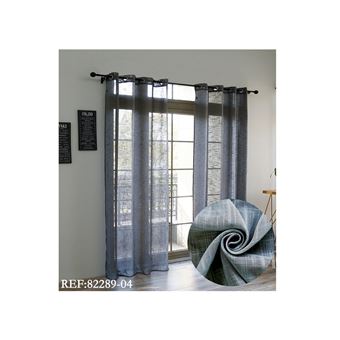 Cortina de Linho com Tecido Translúcido BOD HOME | 140x260cm | Cinzo Escuro - 1