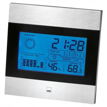 Estações meteorológicas digitais Clatronic WSU 7023 estação meteorológica digital Preto, Inox LCD Bateria
