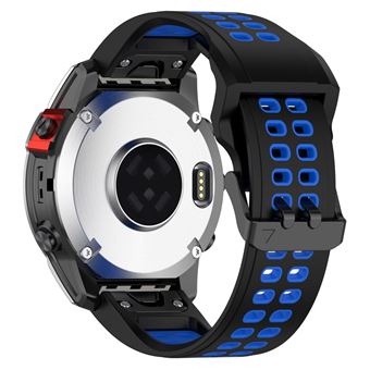 Bracelete de Silicone bicolor com fivela de dois furos Magunivers para Garmin Descent G1/COROS VERTIX Watch Band 22mm - preto/azul - 1