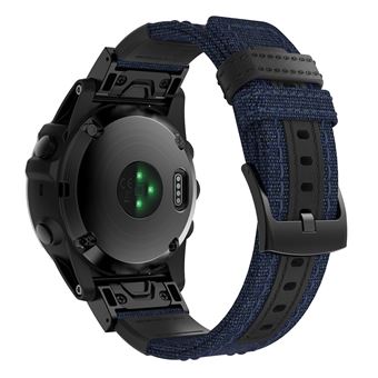 Pulseira de couro genuíno bracelete de brim esporte de lona azul para Garmin Fenix/Fenix 5X/Fenix 5X Plus/Fenix 3/Fenix 3 HR - 1