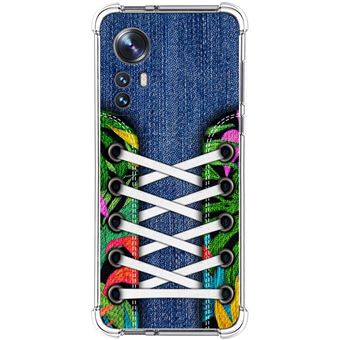 Capa Tumundosmartphone de silicone anti-choque para Xiaomi 12 / 12X 5G design tênis 13 desenhos - 1
