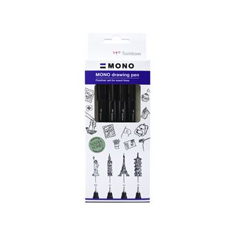 Caneta Fineliner Tombow WS-EFL-H-F-4P | Azul, Branco - 1