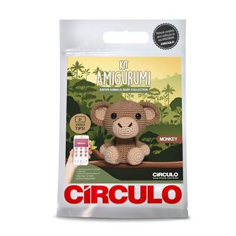 Kit de Crochet Círculo Amigurumi | Safari - Macaco 2 - 1