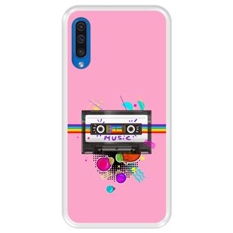 Capa Tpu Hapdey para Samsung Galaxy A50 2019 | Design Fita de Áudio | Estilo Retrô - Transparente