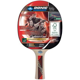 Table Tennis Racket Donic Schildkröt Legends 600 | Vermelho, Madeira - 1