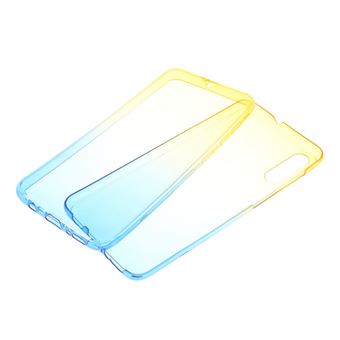 Capa Magunivers para Samsung Galaxy A50 e TPU Gradiente de Cor Destacável 2-Em-1 Azul/Amarelo