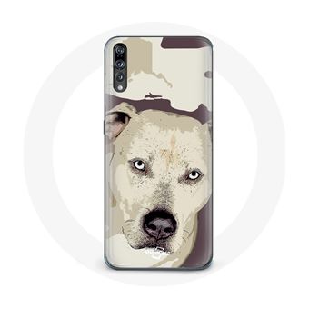 Capa Maniacase para Huawei P20Cão Pitbull Branco - 1