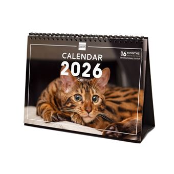 Calendário de Secretária 2026 Finocam | 21x15cm | Cats - 1