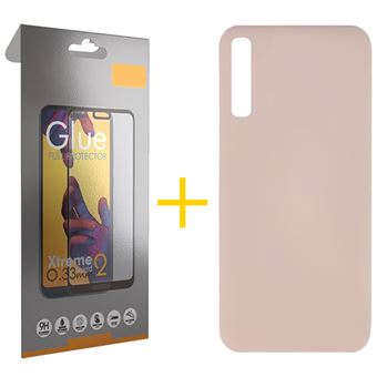 Conjunto skyhe 1 x Película de Vidro Full + Capa para Samsung Galaxy A30s | Silicone Líquido - Rosa Creme - 1