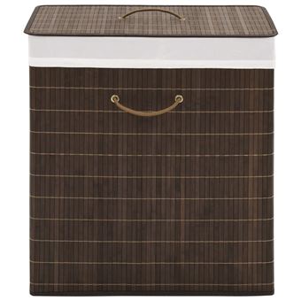 Cesto retangular para roupa suja vidaXL | bambu | castanho escuro - 1