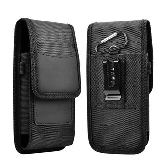 Capa Fólio Avizar para cintura vertical Smartphone Universal Porta Stylus e Mosquetão - Preto - 1