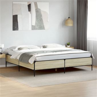 Estrutura de cama vidaXL | 180x200 cm | derivados madeira/metal - 1
