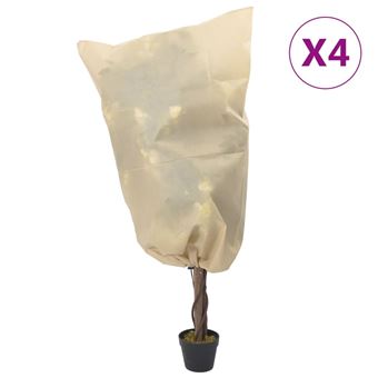 Coberturas para plantas com cordão vidaXL | 4 Peças | 70 g/m² | 0,8x1,2 m - 1