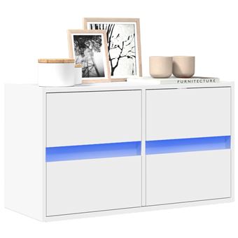 Móvel de parede para TV com luzes LED vidaXL | 80x31x45 cm | branco - 1