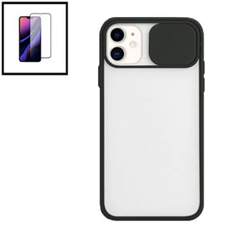 Kit Phonecare Capa Slide Window Anti Choque Frosted + Película 5D Full Cover para iPhone 11 Pro Max - Preto - 1