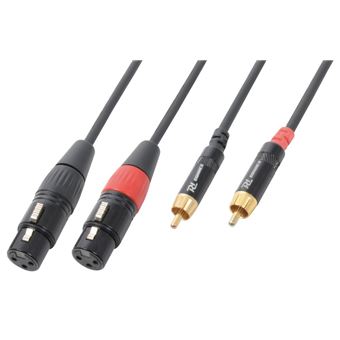 Cabo de áudio pd-connex cx68-6 6 m 2 x xlr (3-pin) 2 x rca preto - 1