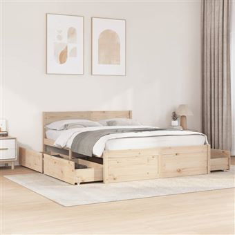 Cama sem colchão vidaXL | 150x200 cm | madeira de pinho maciça - 1