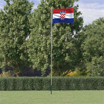 Bandeira da Croácia e Mastro vidaXL | 6,23 m | Alumínio - 1