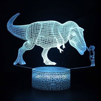 Lâmpada 3D HSMY | Infantil | Multicolorido com Controlo Remoto | Dinossauro | 1116 - 1