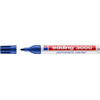 Edding 3000 marcador permanente Azul Ponta em bala Azul e Vermelho e Branco - 1