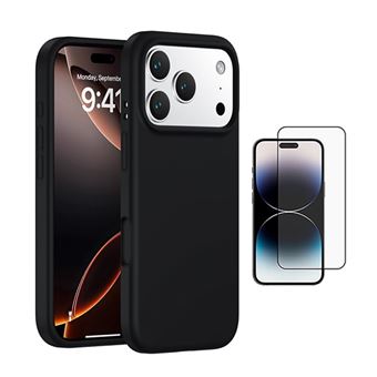 Kit Vidro Temperado + Capa Silicone Líquido PHONECARE para Apple iPhone 17 Pro | Preto - 1