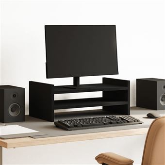 Suporte para monitor vidaXL | 50x27x20 cm | derivados de madeira preto - 1