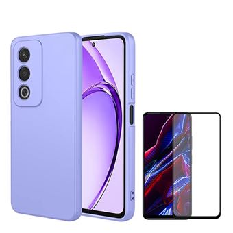 Kit Película de Vidro Temperado 5d Full Cover + Capa Silicone Líquido Phonecare para Oppo A80 5G | Roxo - 1