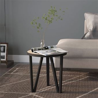 Mesa de centro vidaXL Mesa de centro Ø35 cm MDF carvalho sonoma - 1