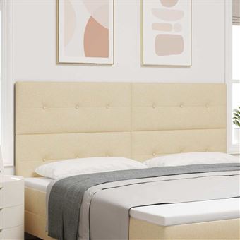 Cabeceira com cabeceira Manual vidaXL | Creme | 200 cm | tecido - 1