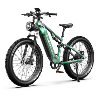 Bicicleta Elétrica Duotts E26 | Motor750W | Bateria 48V20AH | 26 x 4.0'' | Travões Hidráulicos Dianteiros e Traseiros - Verde Roxo - 1