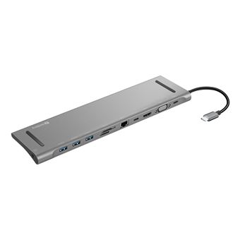 Base & Duplicador de Portas Sandberg USB-C 10-in-1 Docking Station | Alumínio - 1