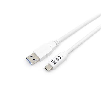 Cabo Usb Equip 128363 Cabo USB 3.2 Gen 1 C para A, M/M , 1,0 m, 5 Gbps, branco | Branco - 1
