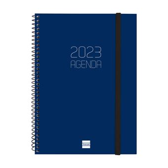 Agenda A5 Semanal Espiral com Elástico Finocam Beta 2023 | Azul - 1