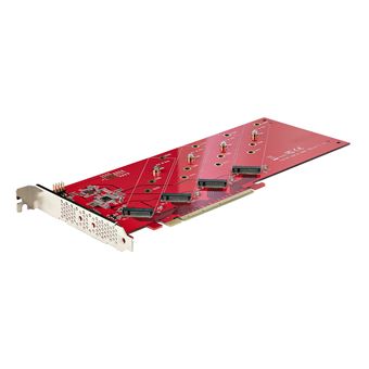 Placa/adaptador de Interface StarTech.com QUAD-M2-PCIE-CARD-B | Vermelho - 1