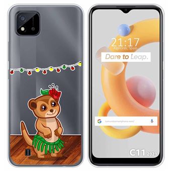 Capa Tumundosmartphone de silicone transparente para Realme C11 2021 desenhos Meerkat de design - 1