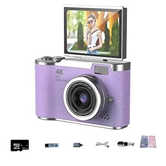 Câmara Digital SZSMART LK-007 | Ecrã Giratório | 32GB | Roxo - 1