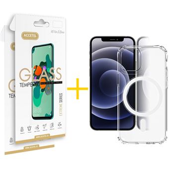 Pack 2 x Película de Vidro Temperado 2.5D + Capa Accetel Apple iPhone 14 Pro Compatível com Magsafe Magnetic - Transparente Clear - 1