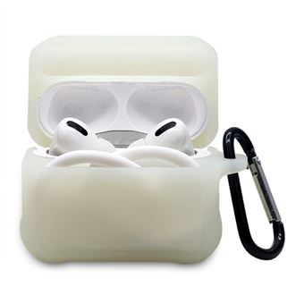 Capa silicone mosquetão anti-perda, bege Magunivers para AirPods Pro - 1