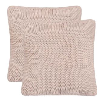 Almofada de Lançar Cestaria vidaXL | 2 Peças | Rosa 45 x 45 cm | Algodão - 1