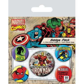 Pack de Crachás Pyramid International Marvel Iron Man Retro