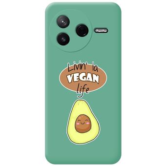 Capa Tumundosmartphone de Silicone Líquido verde para Xiaomi Poco F7 Pro 5G Vegan Life Design Desenhos - 1