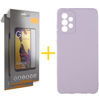 Conjunto 2 x Película de Vidro Full + Capa para Samsung A72 5G | Silicone Líquido - Roxo - 1