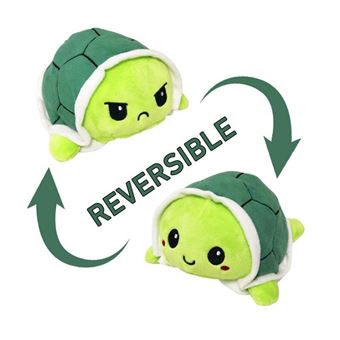 Peluche HSMY Tartaruga Reversível | 15 cm - Verde - 1