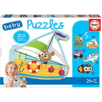 Puzzle Educa Baby Veiculos 18059 | 5x3 a 5 Peças - 1