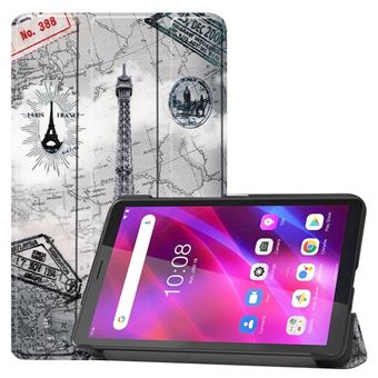 Capa PU light, com Suporte Magunivers para torre eiffel e mapa Magunivers para Lenovo Tab M7 (3rd Gen) - 1