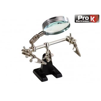 Suporte Articulado com Lupa e Pinças Crocodilo - ProK - 1